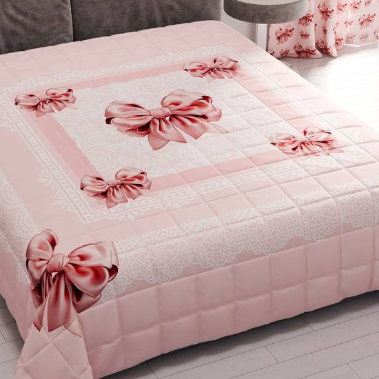 PETTI Trapuntino Copriletto Primaverile Autunnale In Stampa Digitale Fiocco Rosa