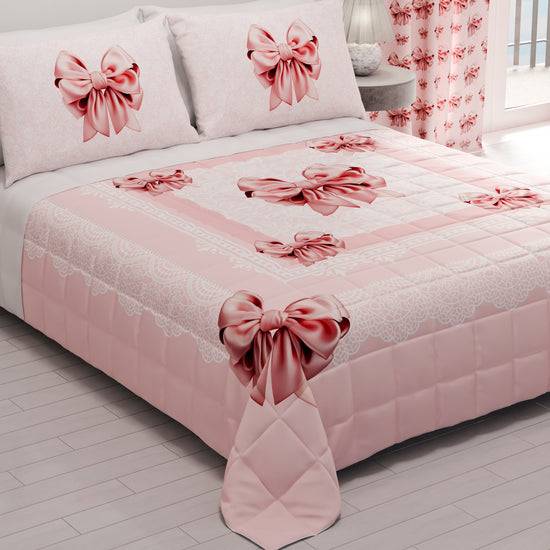 PETTI Trapuntino Copriletto Primaverile Autunnale In Stampa Digitale Fiocco Rosa