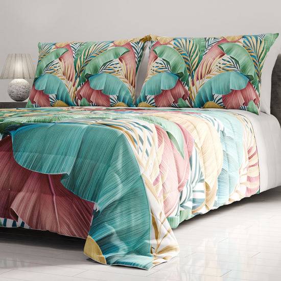 PETTI Trapuntino Copriletto Primaverile Autunnale In Stampa Digitale Tropical Multicolor