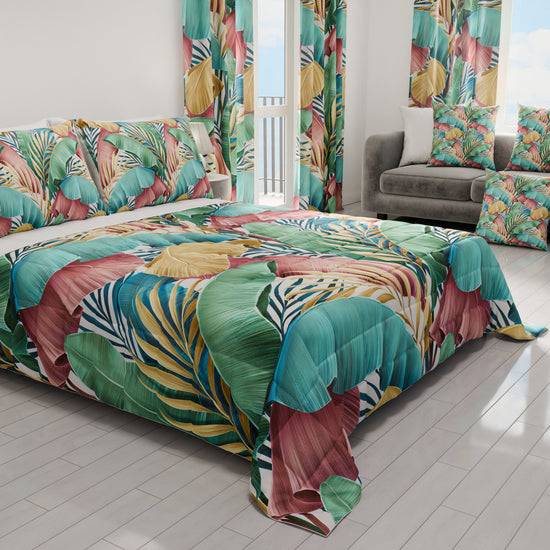 PETTI Trapuntino Copriletto Primaverile Autunnale In Stampa Digitale Tropical Multicolor