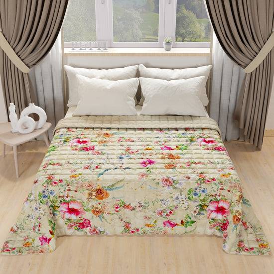 PETTI Trapuntino Copriletto Primaverile Autunnale In Stampa Digitale Spring Tortora