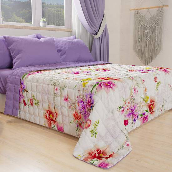 PETTI Trapuntino Copriletto Primaverile Autunnale In Stampa Digitale Spring Bianco