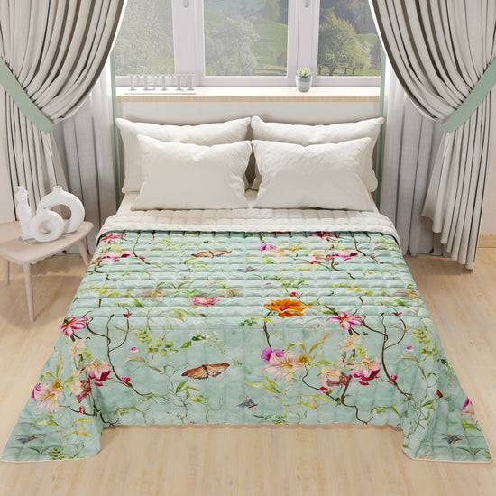 PETTI Trapuntino Copriletto Primaverile Autunnale In Stampa Digitale Spring Acquamarina