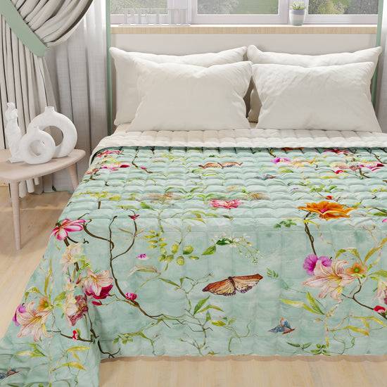 PETTI Trapuntino Copriletto Primaverile Autunnale in Stampa Digitale Spring Acquamarina