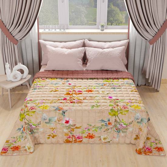 PETTI Trapuntino Copriletto Primaverile Autunnale In Stampa Digitale Spring Cipria