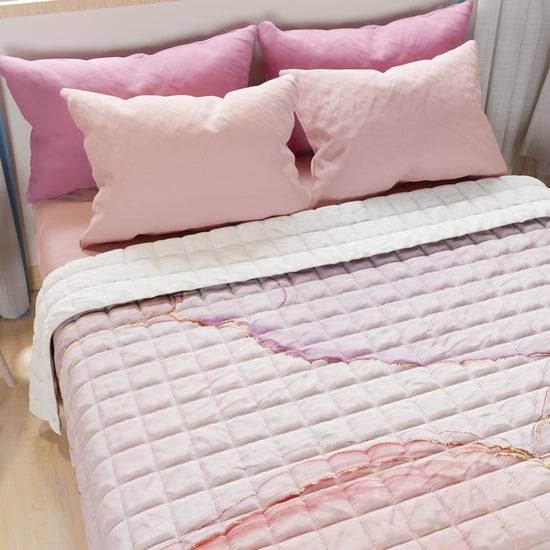 PETTI Trapuntino Copriletto Primaverile Autunnale In Stampa Digitale Marble Cipria