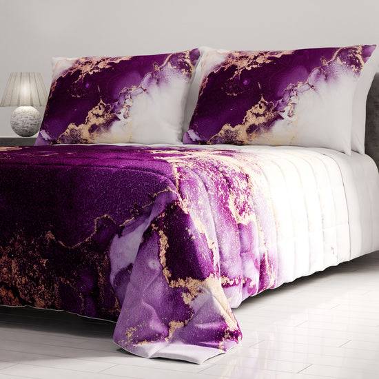 PETTI Trapuntino Copriletto Primaverile Autunnale In Stampa Digitale Marble Viola