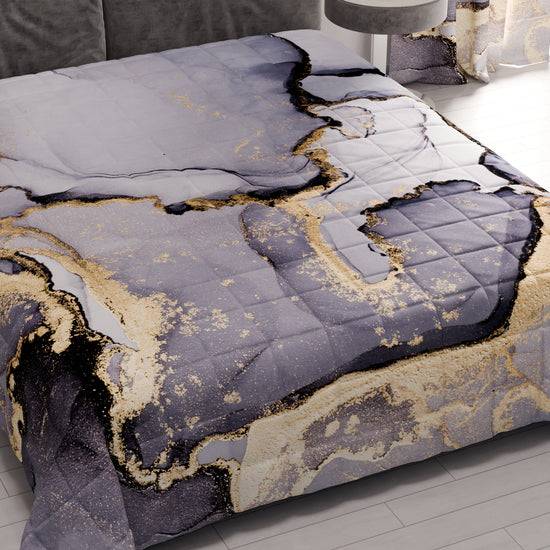 PETTI Trapuntino Copriletto Primaverile Autunnale In Stampa Digitale Marble Grigio Scuro