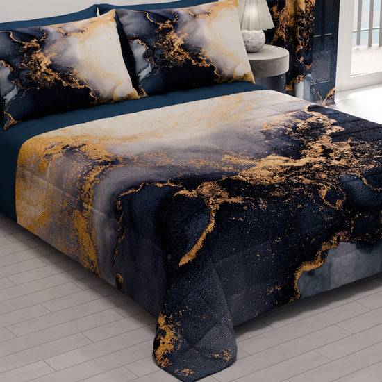 PETTI Trapuntino Copriletto Primaverile Autunnale In Stampa Digitale Marble Blu