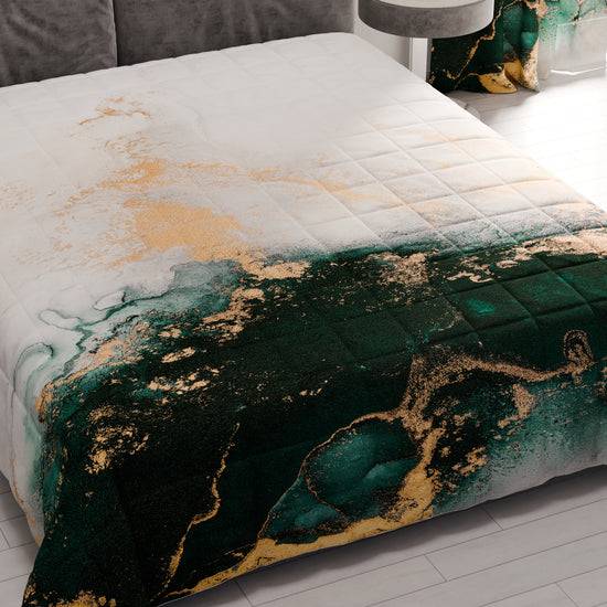 PETTI Trapuntino Copriletto Primaverile Autunnale In Stampa Digitale Marble Smeraldo