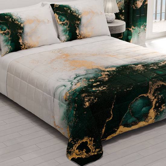 PETTI Trapuntino Copriletto Primaverile Autunnale In Stampa Digitale Marble Smeraldo