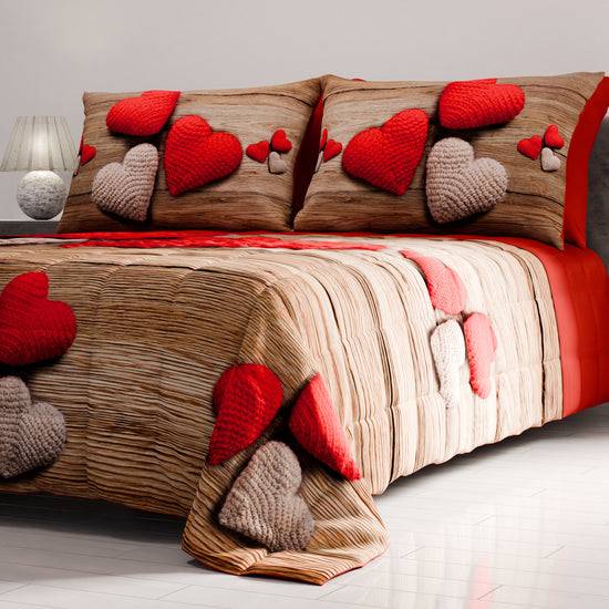 PETTI Trapuntino Copriletto Primaverile Autunnale In Stampa Digitale Cuore