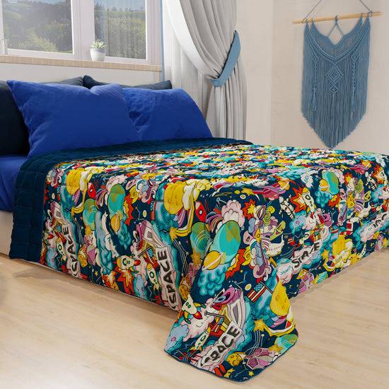 PETTI Trapuntino Copriletto Primaverile Autunnale In Stampa Digitale Space