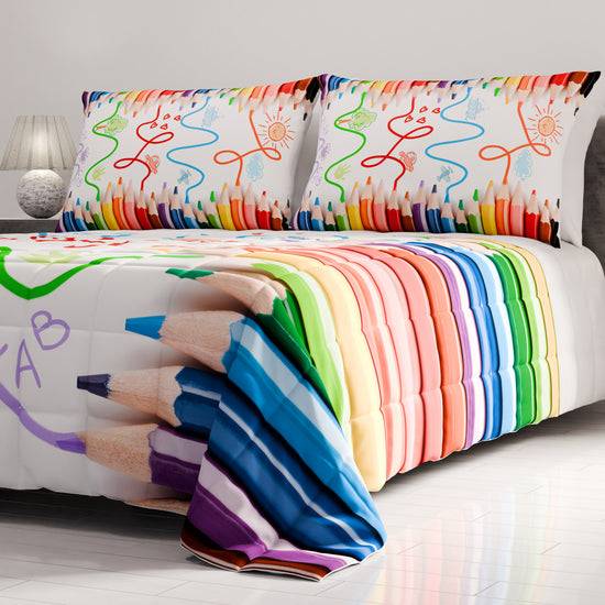 PETTI Trapuntino Copriletto Primaverile Autunnale In Stampa Digitale Matite