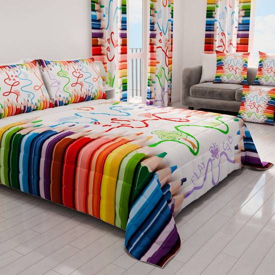 PETTI Trapuntino Copriletto Primaverile Autunnale In Stampa Digitale Matite