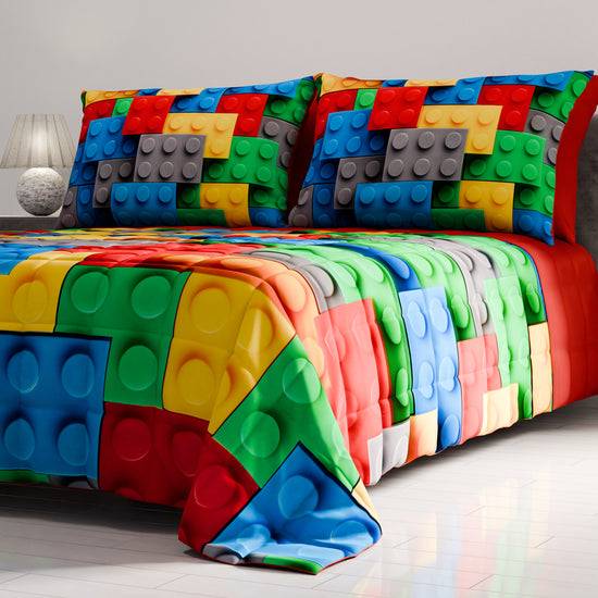 PETTI Trapuntino Copriletto Primaverile Autunnale In Stampa Digitale Mattoncini