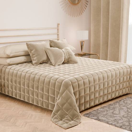 PETTI Trapuntino Copriletto Primaverile Autunnale In Velluto Double Face Panna