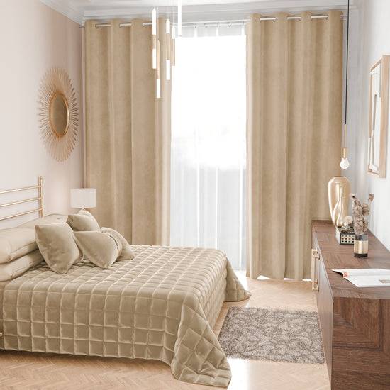 PETTI Trapuntino Copriletto Primaverile Autunnale In Velluto Double Face Panna