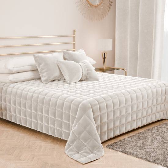 PETTI Trapuntino Copriletto Primaverile Autunnale In Velluto Double Face Bianco