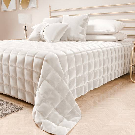 PETTI Trapuntino Copriletto Primaverile Autunnale In Velluto Double Face Bianco