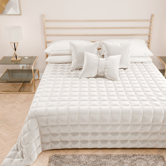 PETTI Trapuntino Copriletto Primaverile Autunnale in Velluto Double Face Bianco