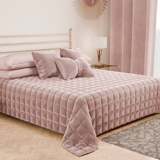 PETTI Trapuntino Copriletto Primaverile Autunnale In Velluto Double Face Cipria