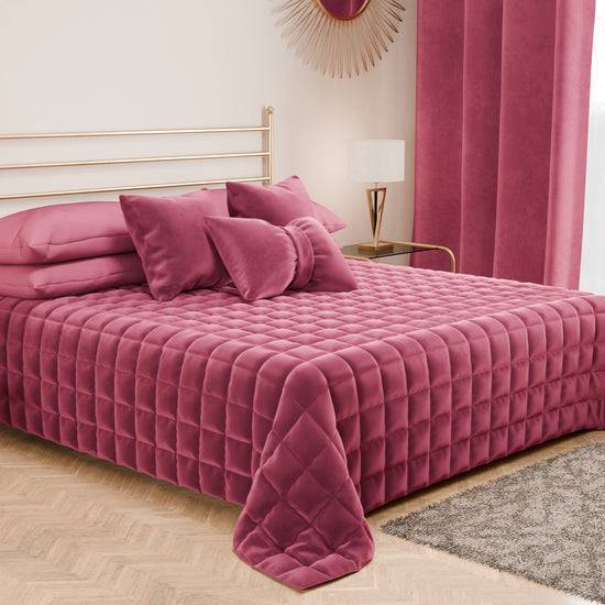 PETTI Trapuntino Copriletto Primaverile Autunnale In Velluto Double Face Fucsia