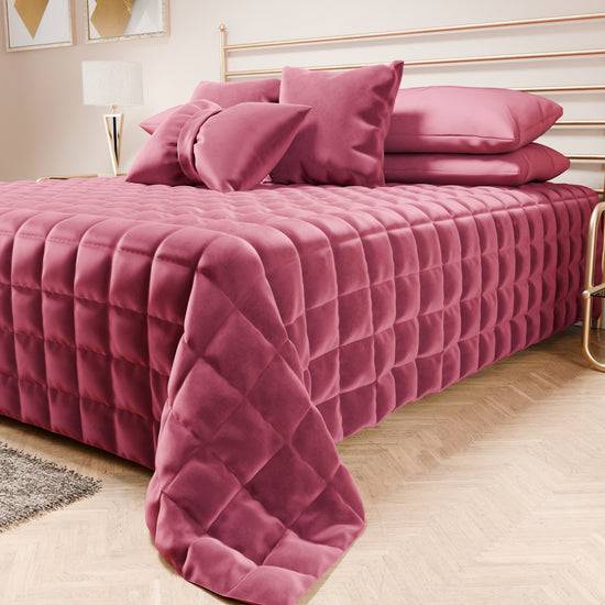 PETTI Trapuntino Copriletto Primaverile Autunnale In Velluto Double Face Fucsia