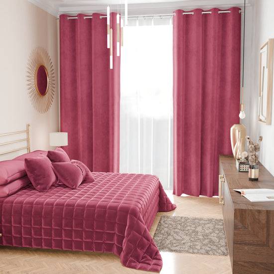 PETTI Trapuntino Copriletto Primaverile Autunnale In Velluto Double Face Fucsia