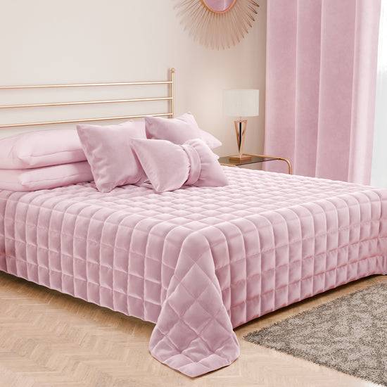 PETTI Trapuntino Copriletto Primaverile Autunnale In Velluto Double Face Rosa