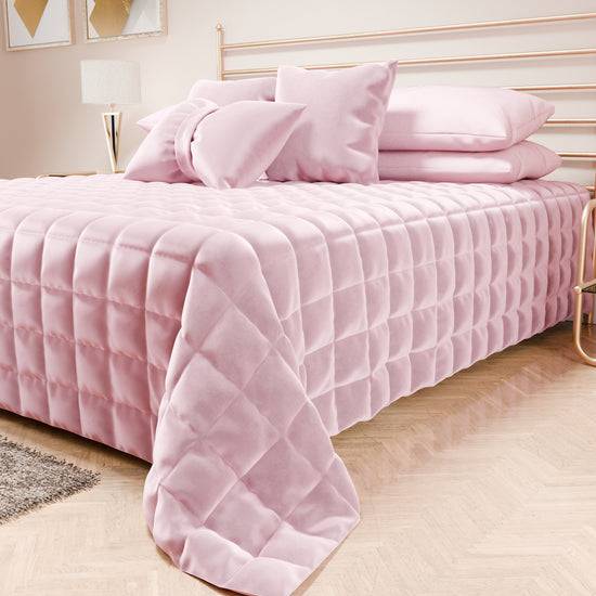PETTI Trapuntino Copriletto Primaverile Autunnale In Velluto Double Face Rosa