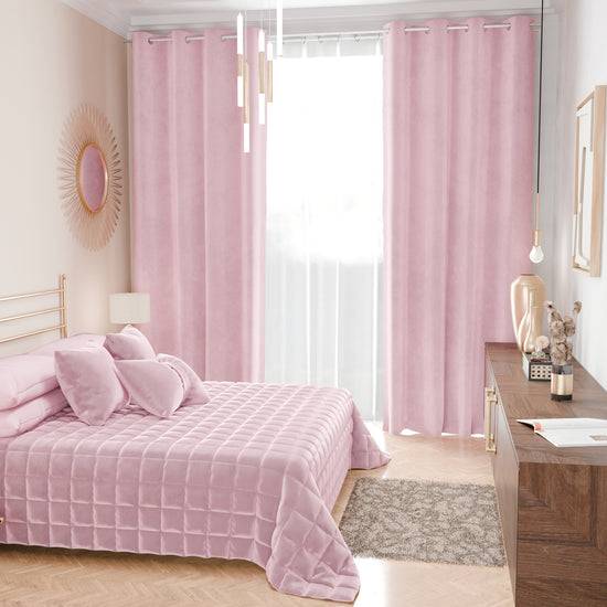 PETTI Trapuntino Copriletto Primaverile Autunnale In Velluto Double Face Rosa