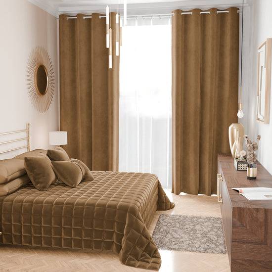 PETTI Trapuntino Copriletto Primaverile Autunnale In Velluto Double Face Tortora