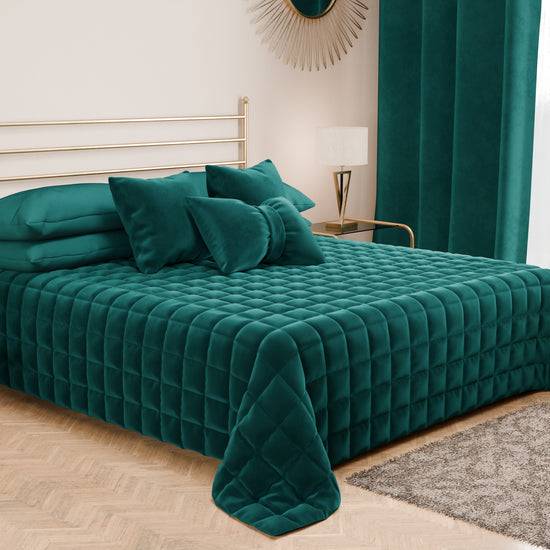 PETTI Trapuntino Copriletto Primaverile Autunnale In Velluto Double Face Ottanio