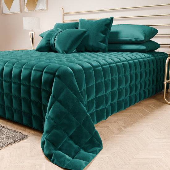 PETTI Trapuntino Copriletto Primaverile Autunnale In Velluto Double Face Ottanio