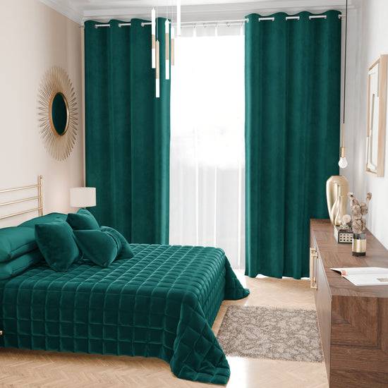 PETTI Trapuntino Copriletto Primaverile Autunnale In Velluto Double Face Ottanio