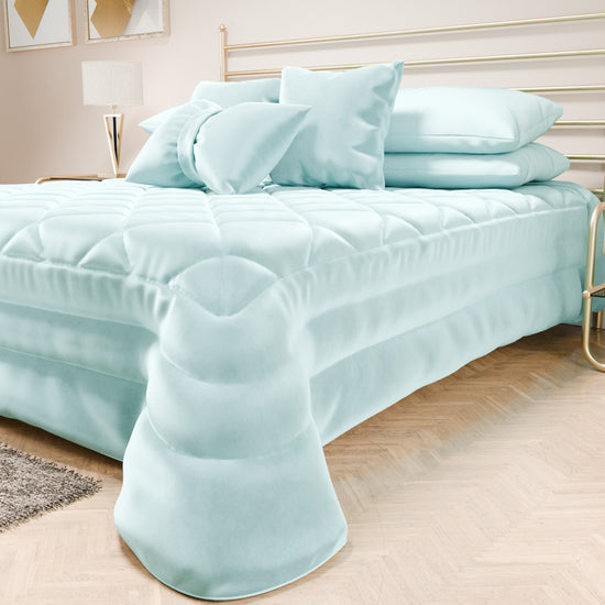 PETTI Trapuntino Primaverile In Velluto Da Corredo Piazzato Celeste