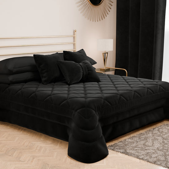 PETTI Trapuntino Primaverile In Velluto Da Corredo Piazzato Nero
