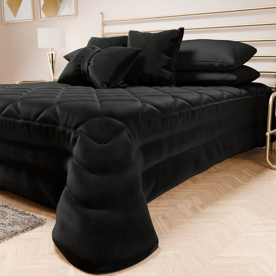 PETTI Trapuntino Primaverile In Velluto Da Corredo Piazzato Nero