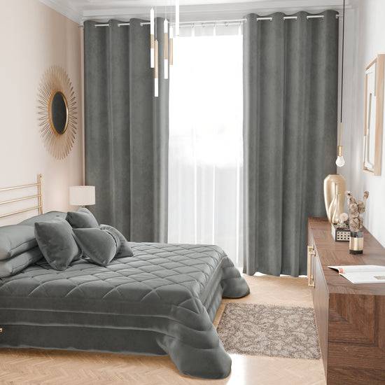 PETTI Trapuntino Primaverile In Velluto Da Corredo Piazzato Grigio Scuro