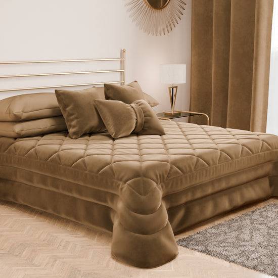 PETTI Trapuntino Primaverile In Velluto Da Corredo Piazzato Tortora