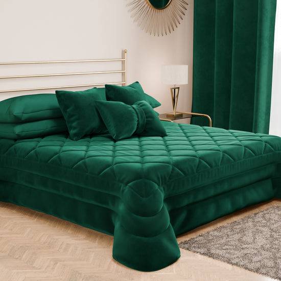 PETTI Trapuntino Primaverile In Velluto Da Corredo Piazzato Smeraldo