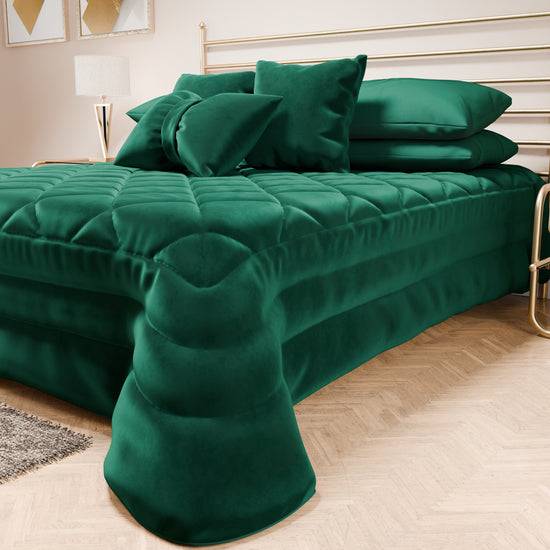 PETTI Trapuntino Primaverile In Velluto Da Corredo Piazzato Smeraldo