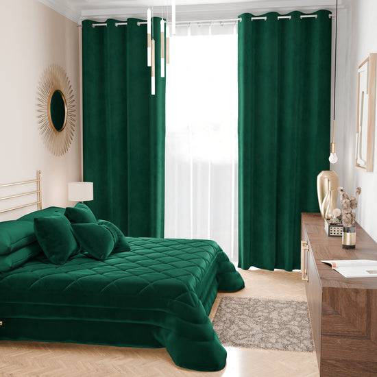 PETTI Trapuntino Primaverile In Velluto Da Corredo Piazzato Smeraldo