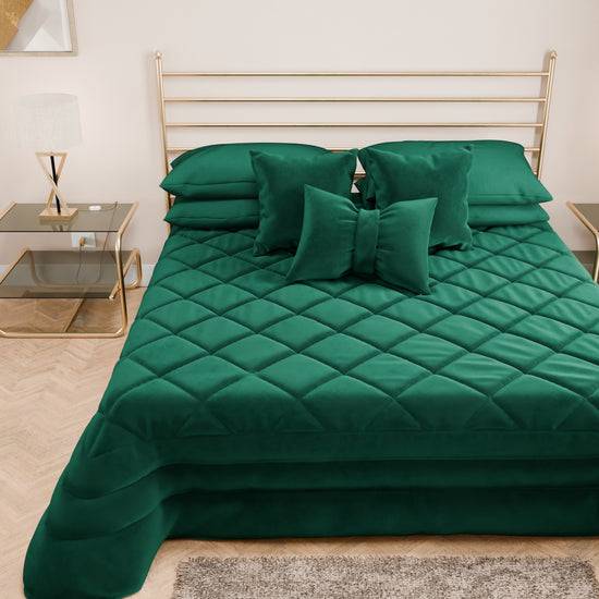PETTI Trapuntino Primaverile in Velluto da Corredo Piazzato Smeraldo