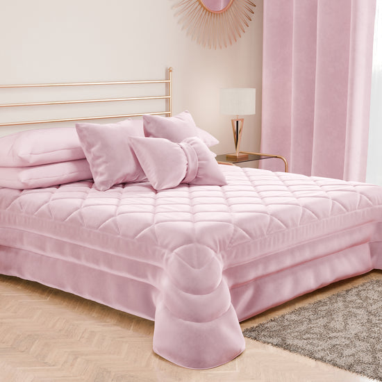 PETTI Trapuntino Primaverile In Velluto Da Corredo Piazzato Rosa