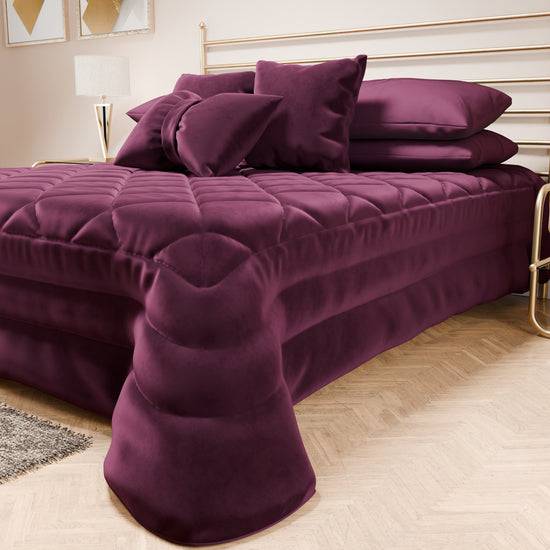 PETTI Trapuntino Primaverile In Velluto Da Corredo Piazzato Prugna