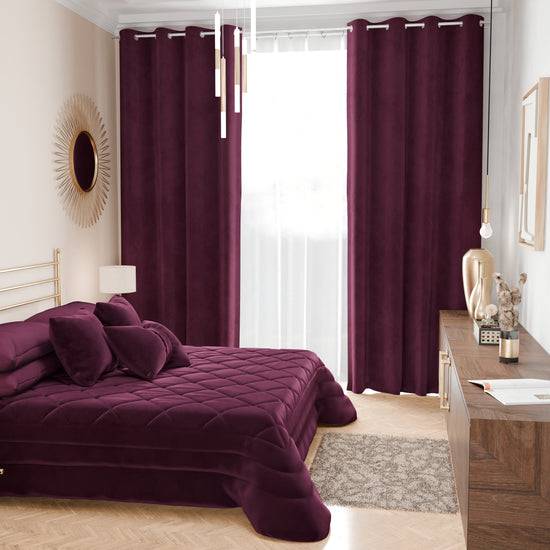 PETTI Trapuntino Primaverile In Velluto Da Corredo Piazzato Prugna