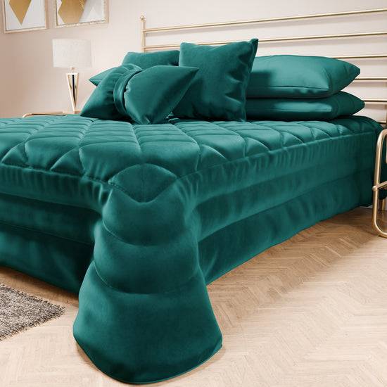 PETTI Trapuntino Primaverile In Velluto Da Corredo Piazzato Ottanio