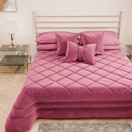 PETTI Trapuntino Primaverile in Velluto da Corredo Piazzato Fucsia